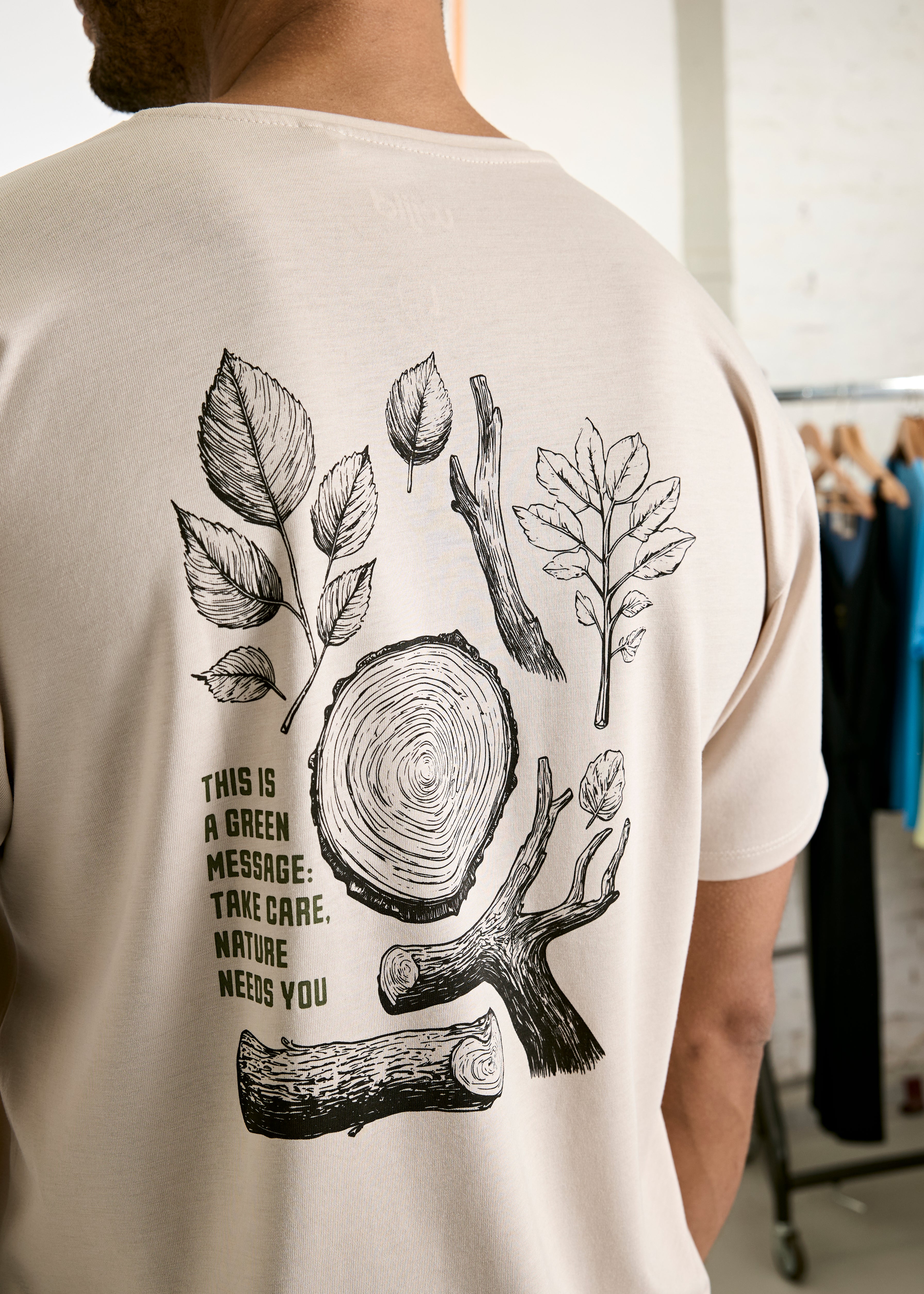 Wijld WoodShirt Timo T-Shirt Herren Tree Parts Print Bio