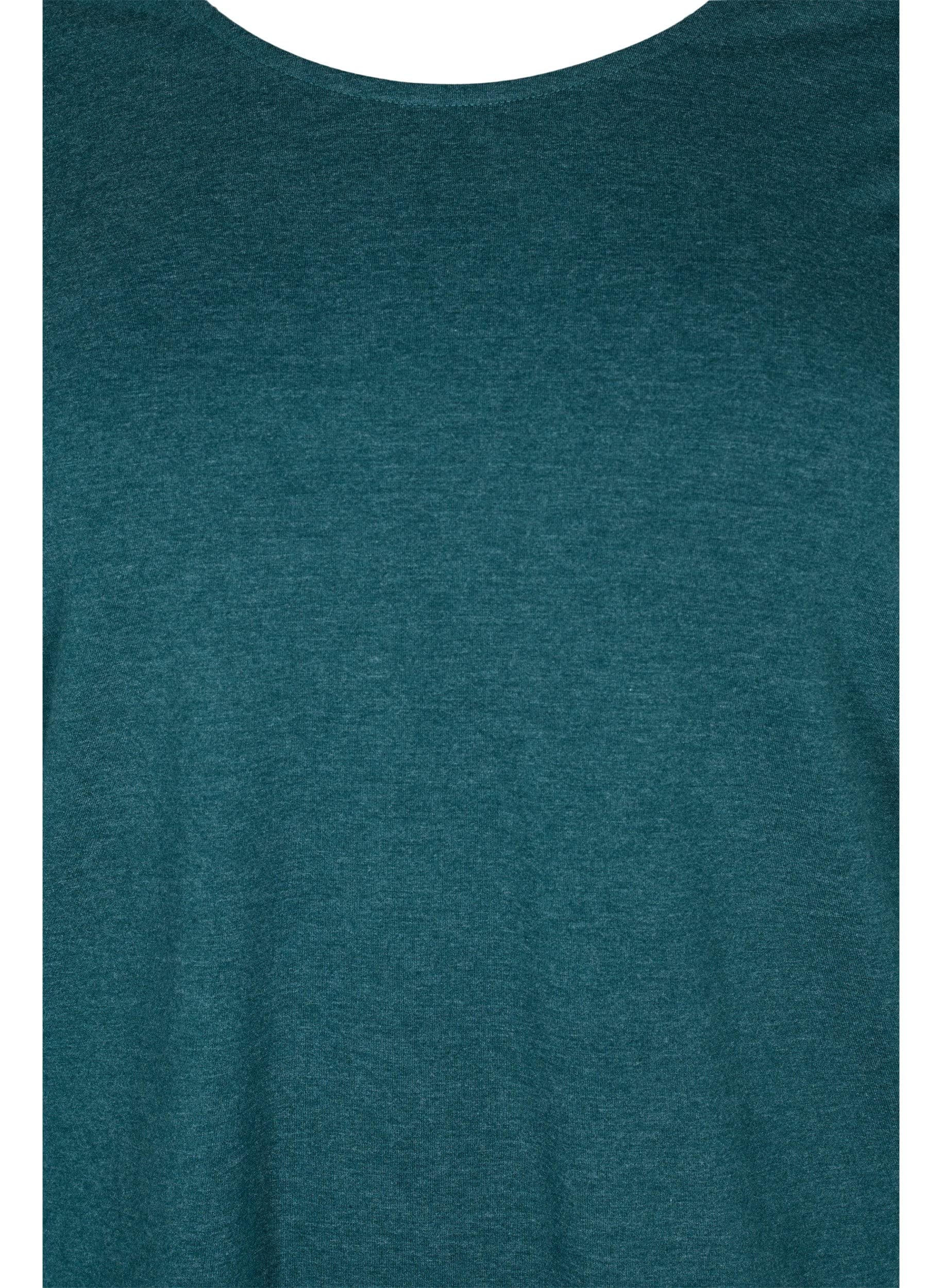 Zizzi Bluse Damen Langarm Rundhals Meliert