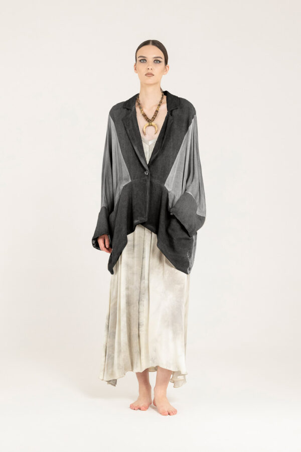 Sanctamuerte Capispalla Blazer Over Lungo Baumwolle-Satin