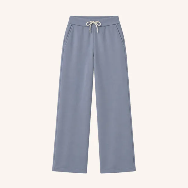 NORDLICHT Lynn Wide Leg Sweathose blau M Bio-Baumwolle