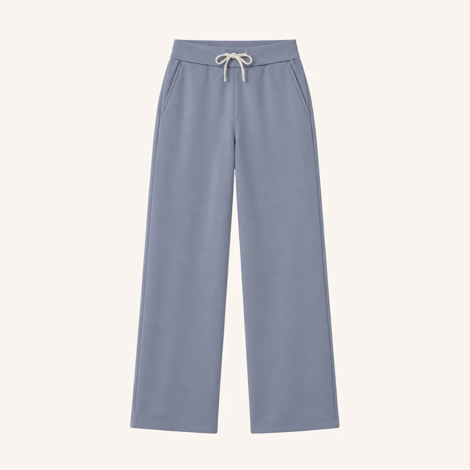 NORDLICHT Lynn Wide Leg Sweathose blau M Bio-Baumwolle