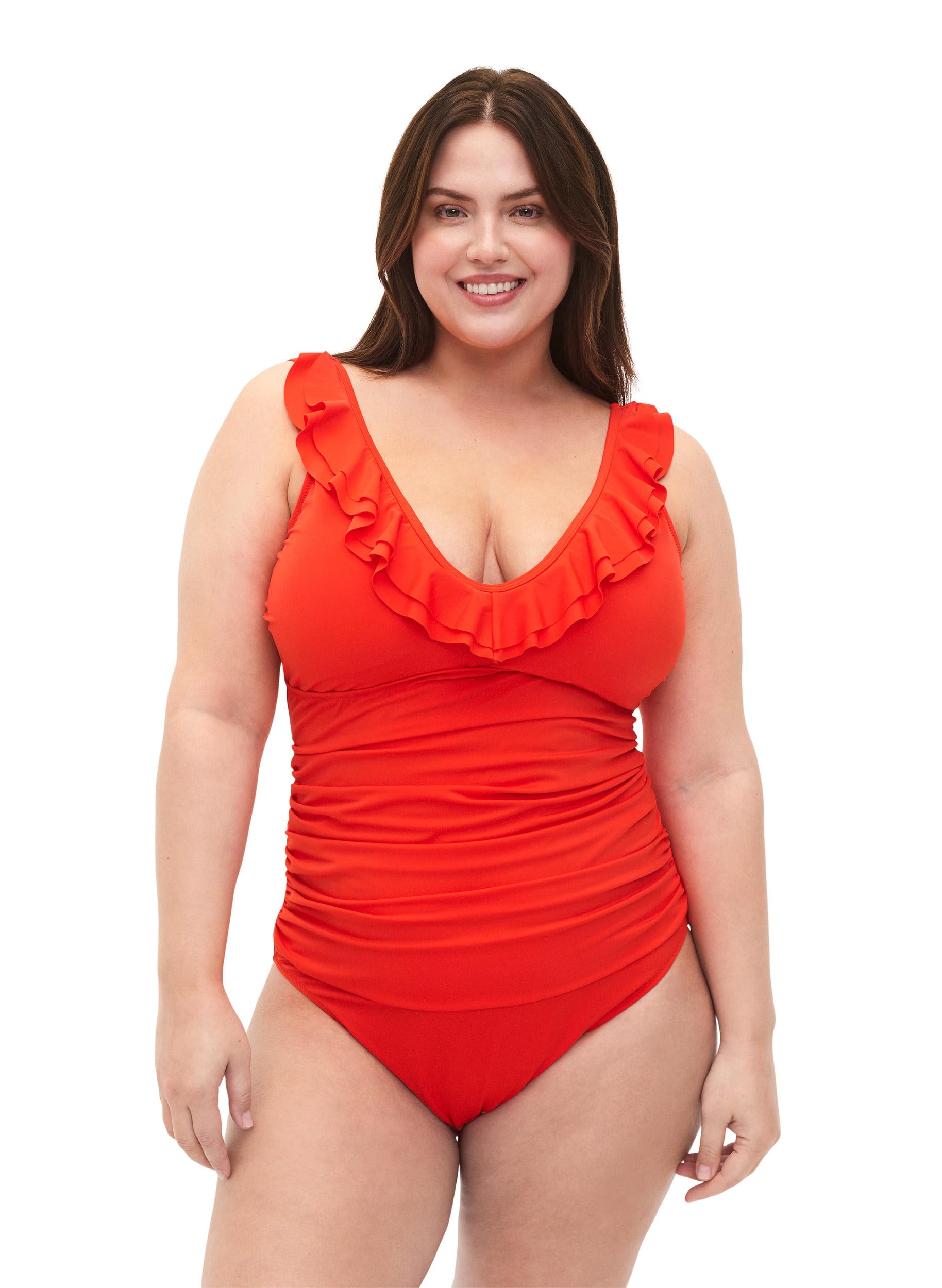 Zizzi Swim Badeanzug Rüschen Grenadine 48 große Größen