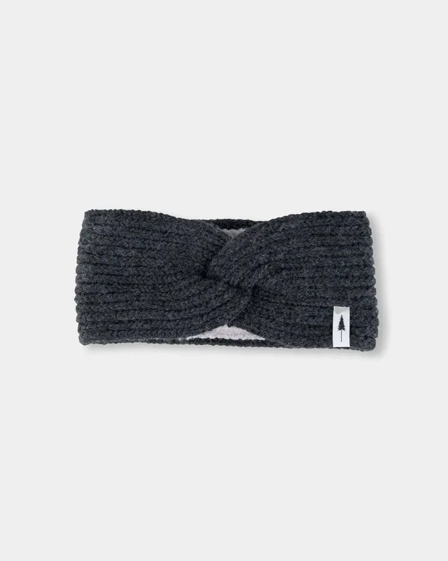 NIKIN TreeHeadband Knitted Twist Stirnband Black Mel Futter