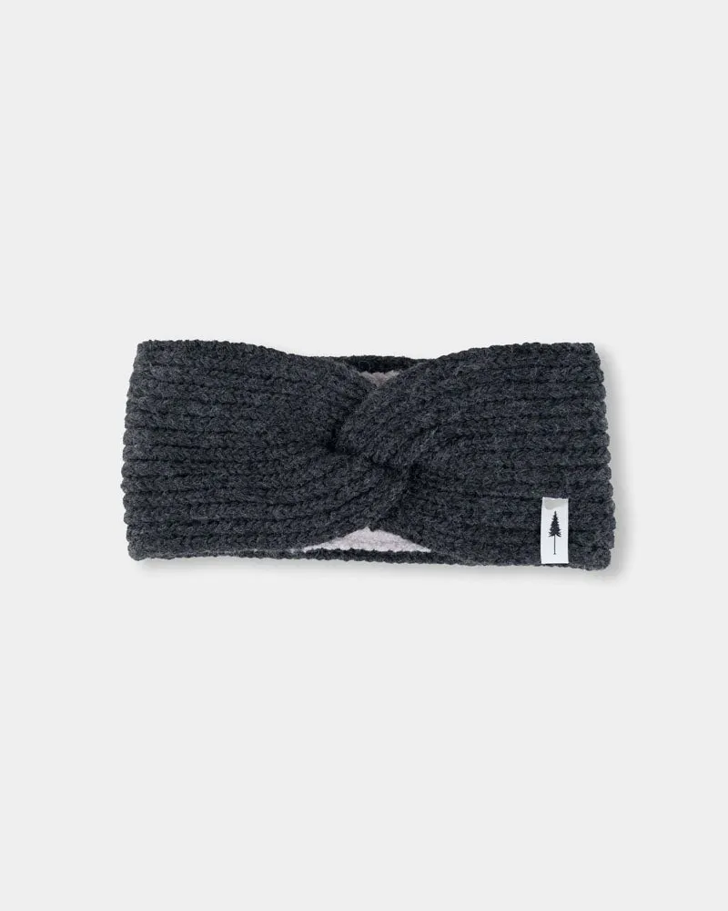 NIKIN TreeHeadband Knitted Twist Stirnband Black Mel Futter