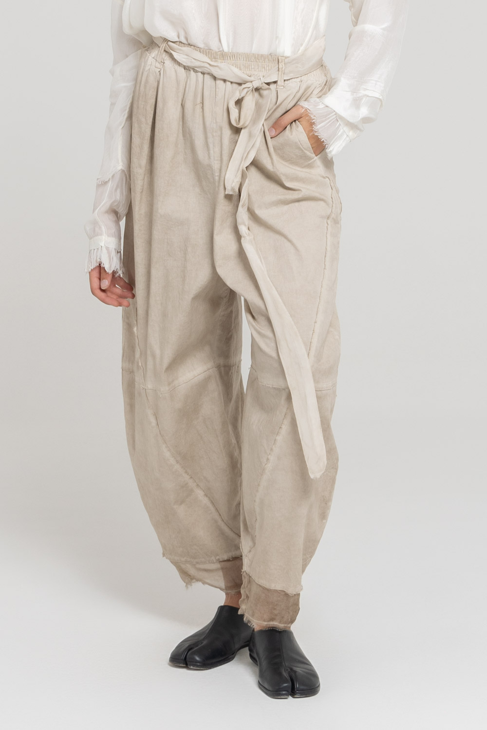 Sanctamuerte Pantaloni Semi Banana Hose Popeline Baumwolle