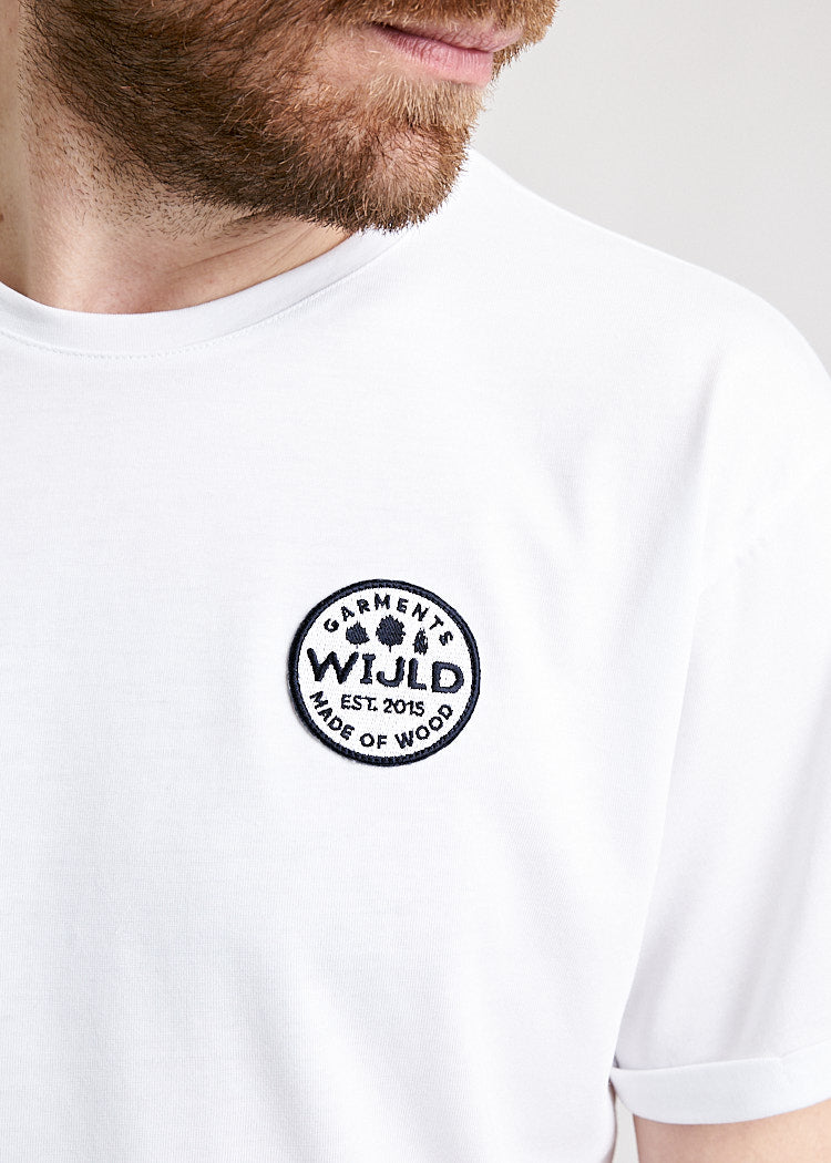Wijld WoodShirt Turn Up Bright White Herren T-Shirt