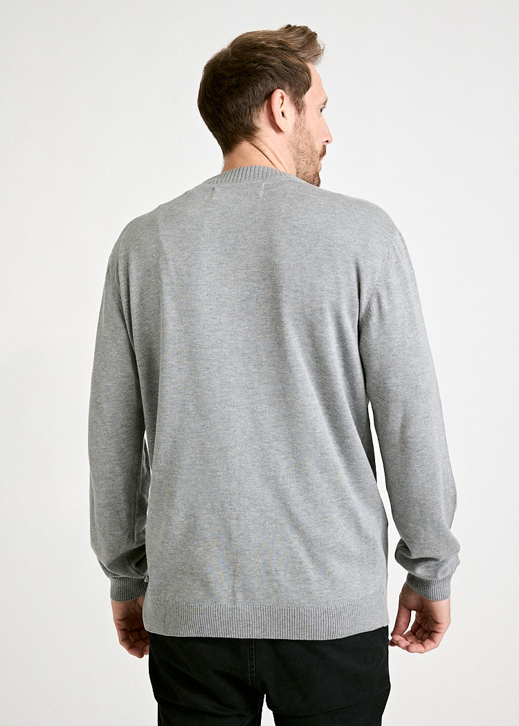 Wijld Samuel Gray Melange Herren Strick-Cardigan Holz
