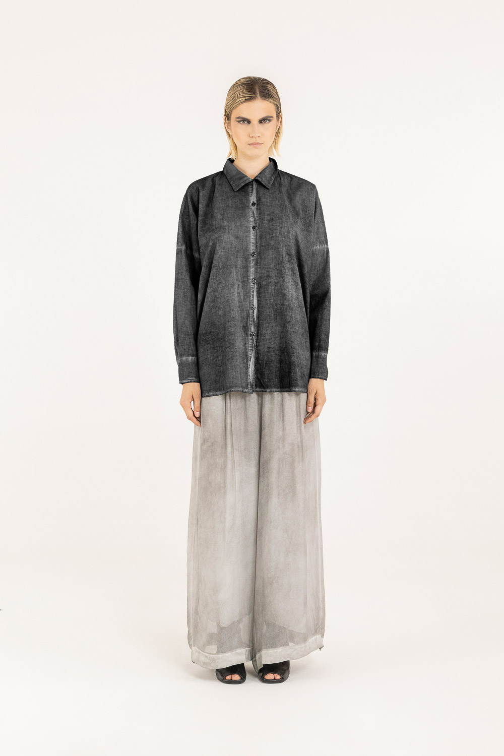 Sanctamuerte Camicie Camicia Over Boxy Bluse Baumwollmusselin