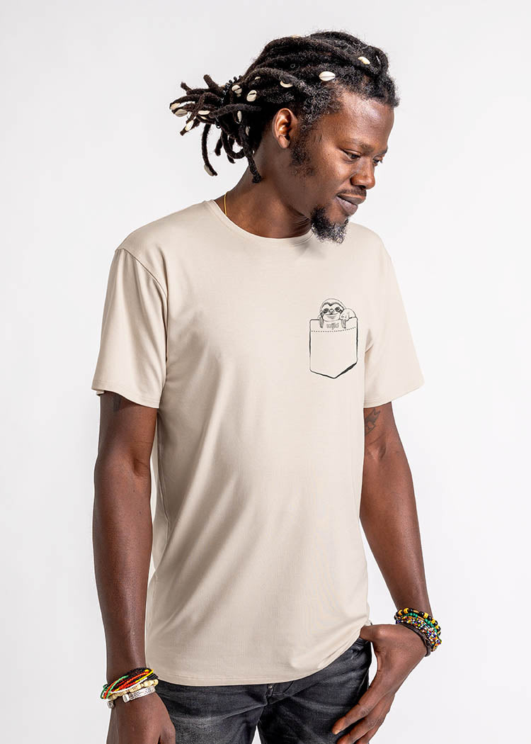 Wijld Timo Pocketsloth T-Shirt Brusttasche Print Holz