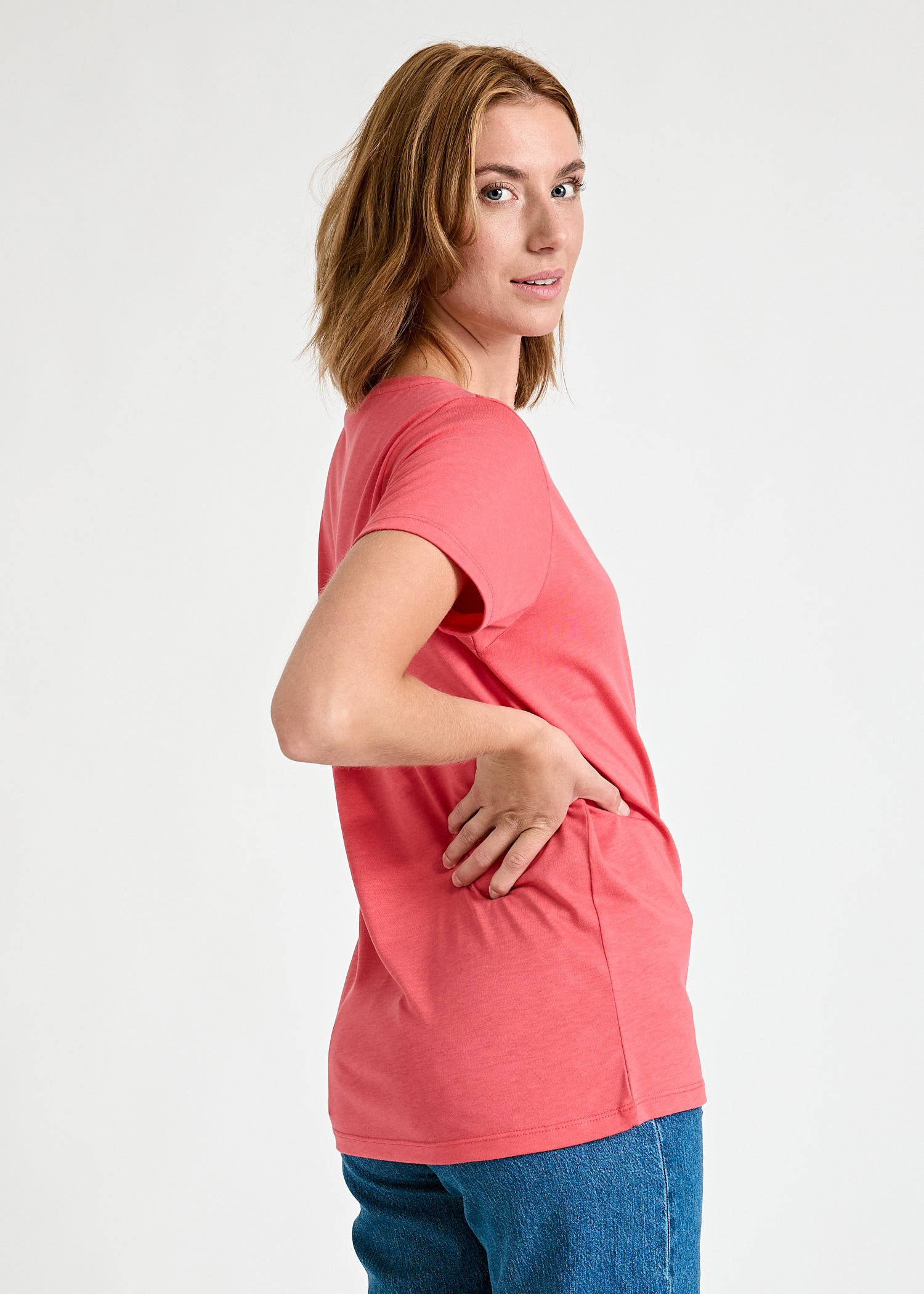 Wijld WoodShirt Lena T-Shirt Damen rot Lyocell Bio-Baumwolle