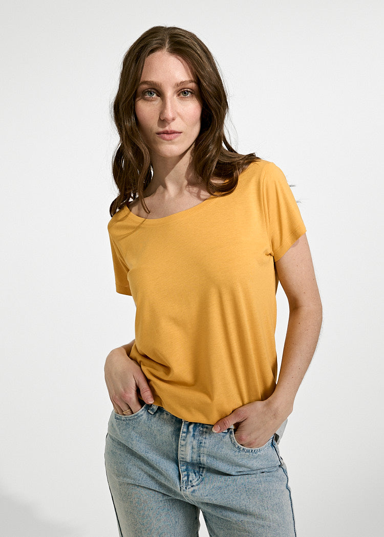 Wijld Woodshirt Lena Damen T-Shirt Mustard Holz