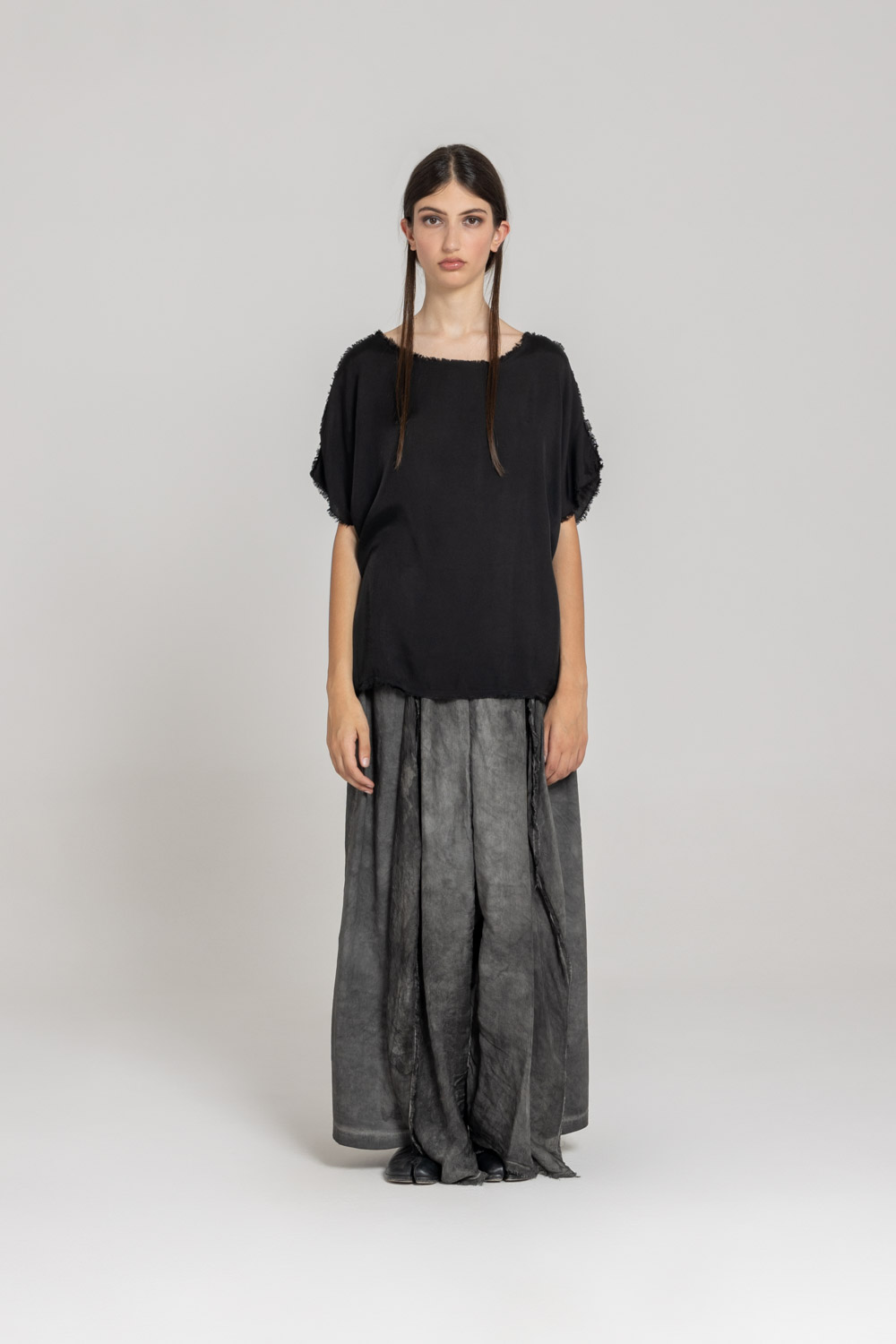 Sanctamuerte T-Shirt Over Girocollo Shirt Viskosesatin Kurzarm