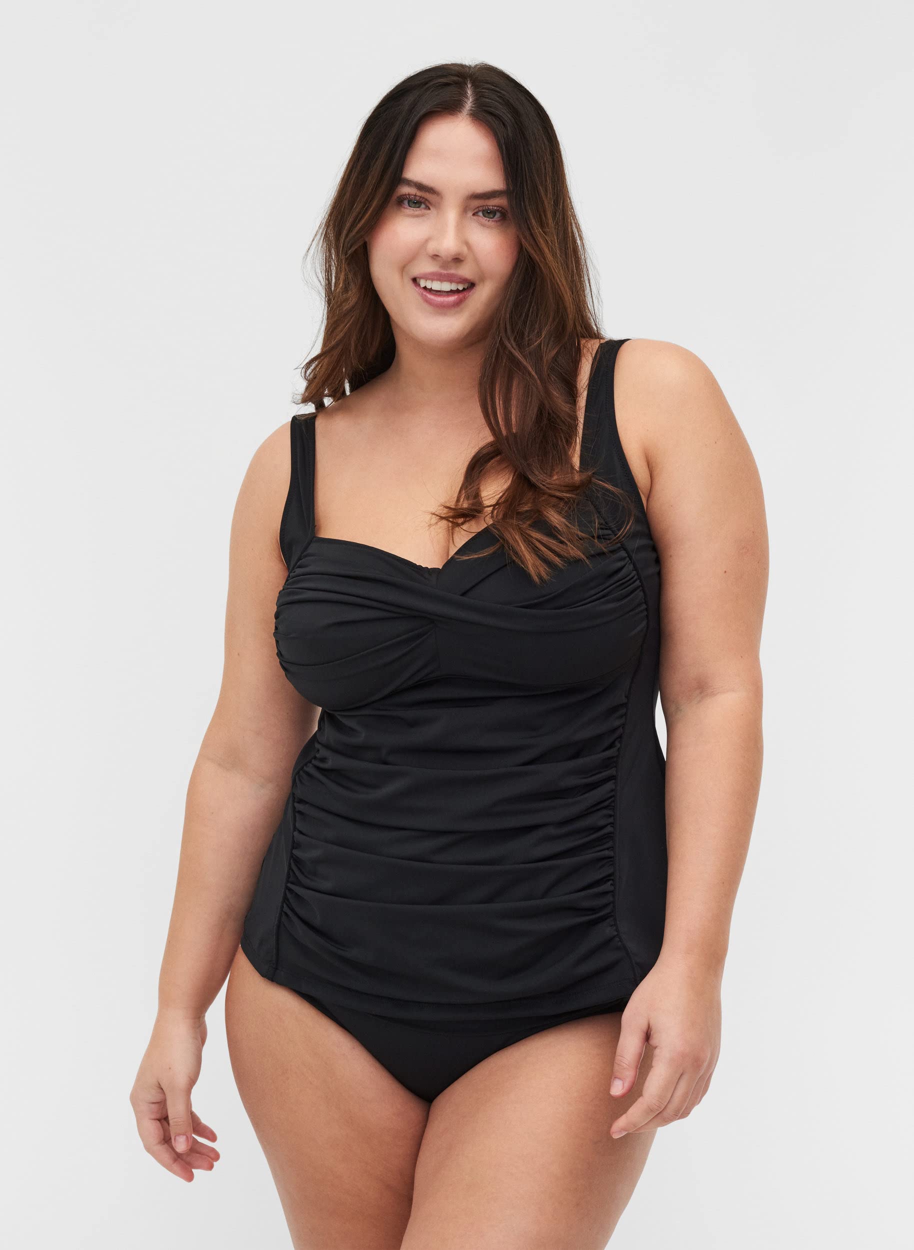 Zizzi Swim Tankini Bademode Top Schwarz 46-48