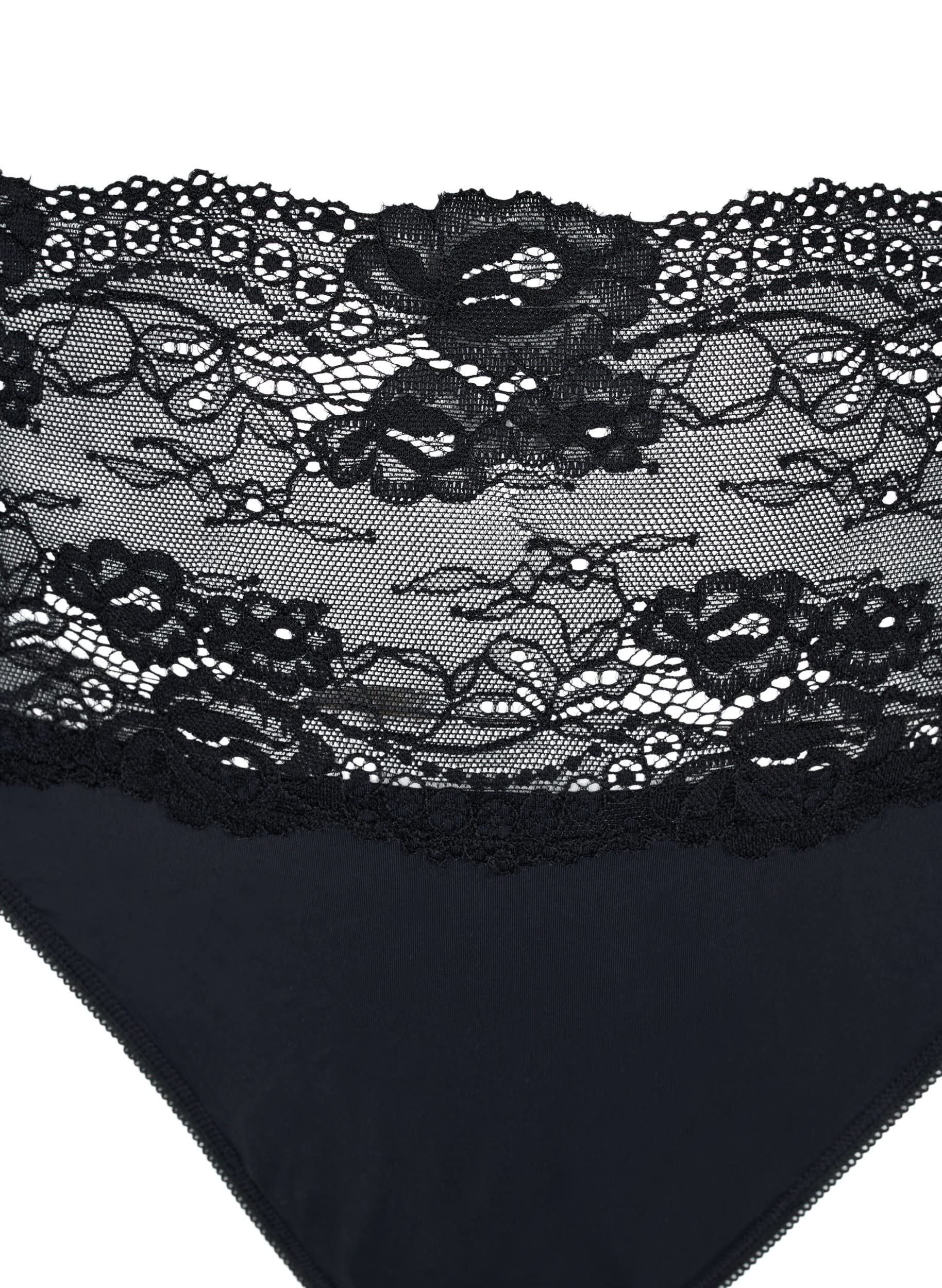 Zizzi Tanga Damen Gr.42 Spitze 2er-Pack schwarz