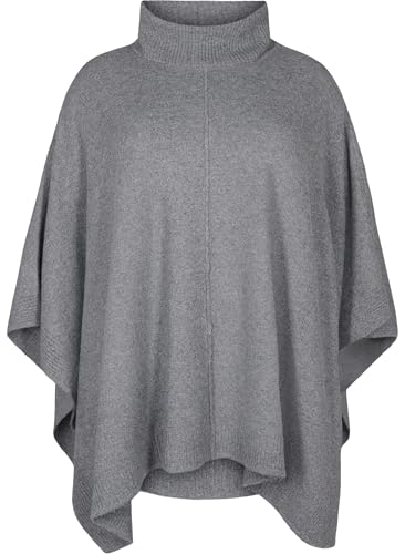 Zizzi Poncho Rollkragen Strickponcho Große Größen