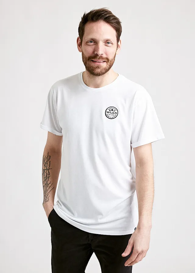 Wijld WoodShirt Turn Up Bright White Herren T-Shirt