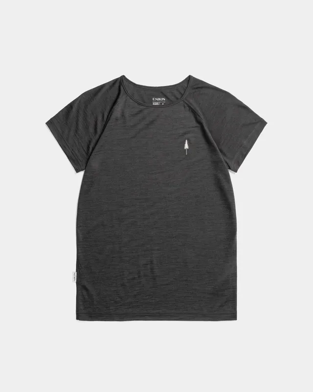 NIKIN TreeShirt Wool T-Shirt Damen Dark Anthracite Mel