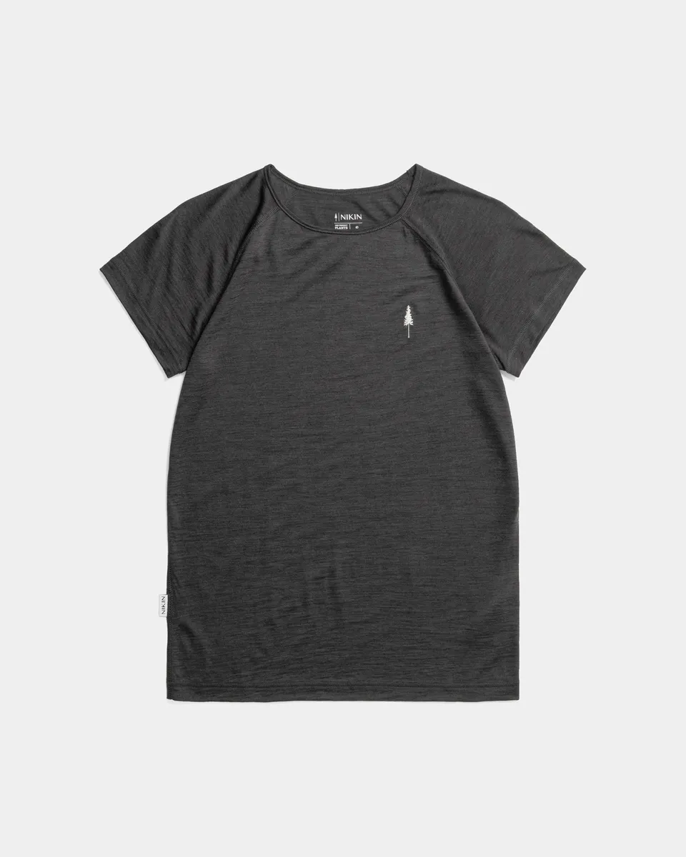 NIKIN TreeShirt Wool T-Shirt Damen Dark Anthracite Mel