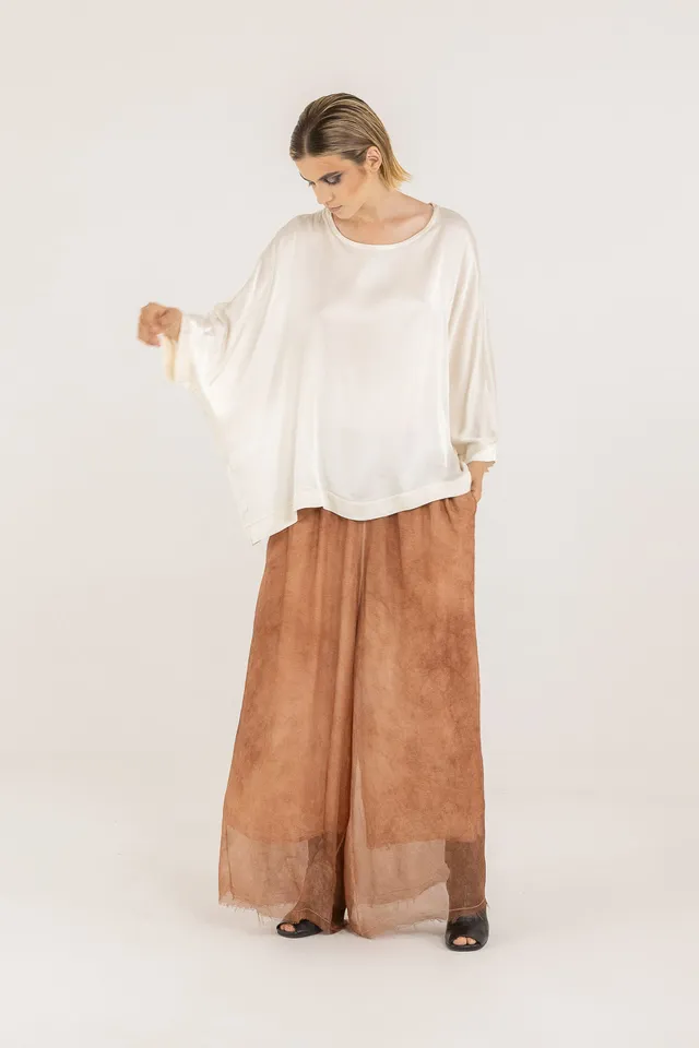 Sanctamuerte T-Shirt Girocollo Shirt Viskose Fledermaus