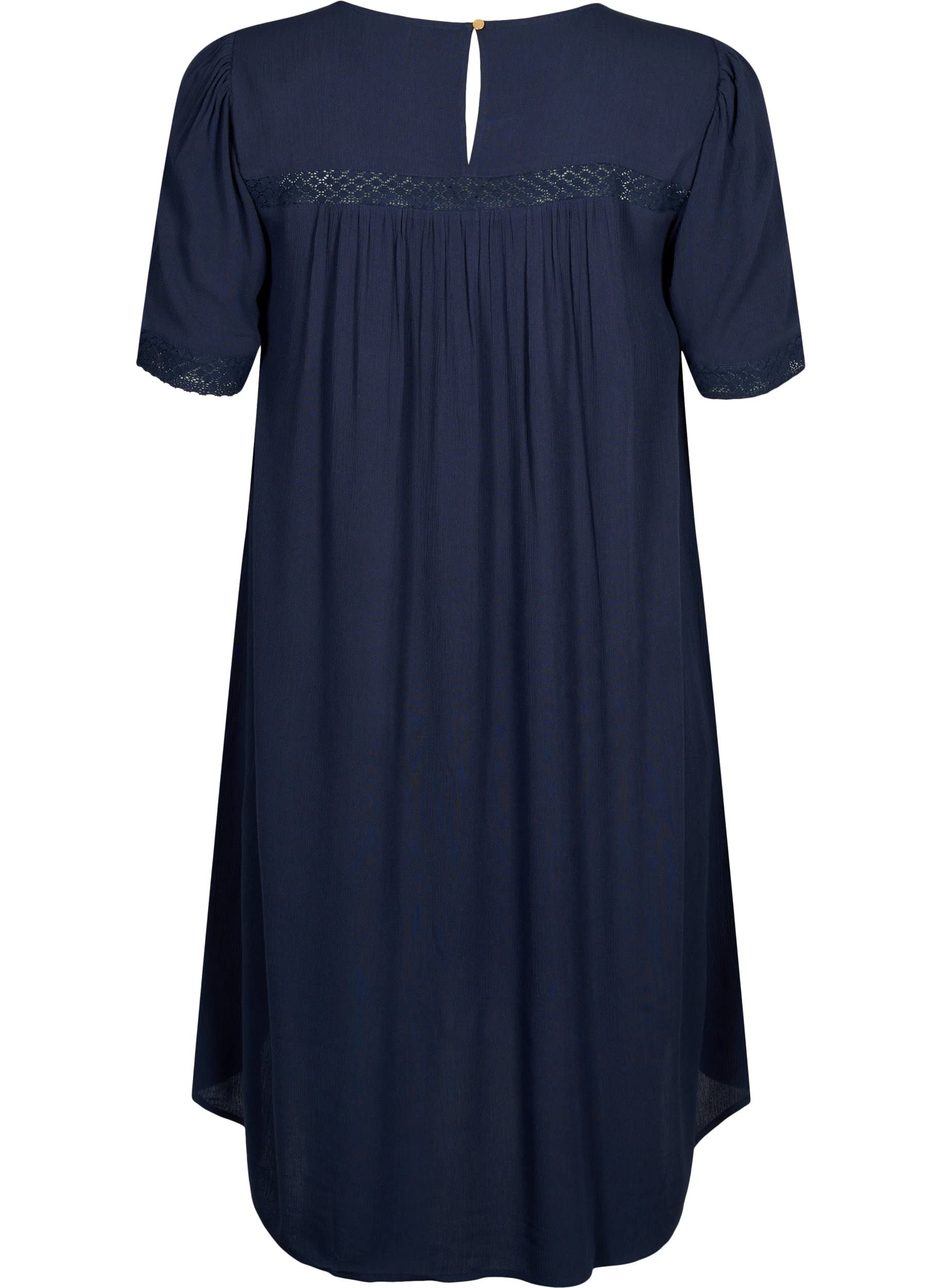 Zizzi Dresses Kleid Viskose Kurzarm mit Spitze