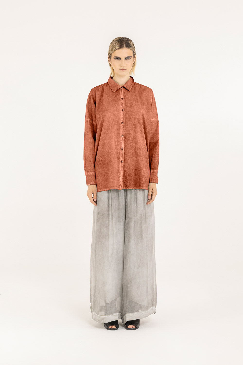 Sanctamuerte Camicie Camicia Over Boxy Bluse Baumwollmusselin