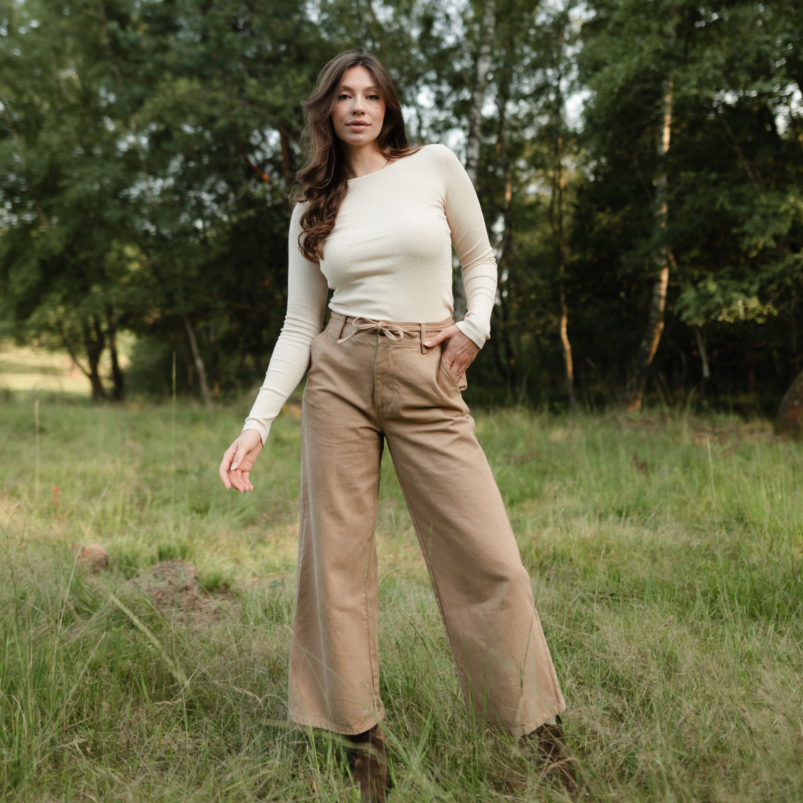Nordlicht Lykke Hose Damen M Braun Bio-Baumwolle