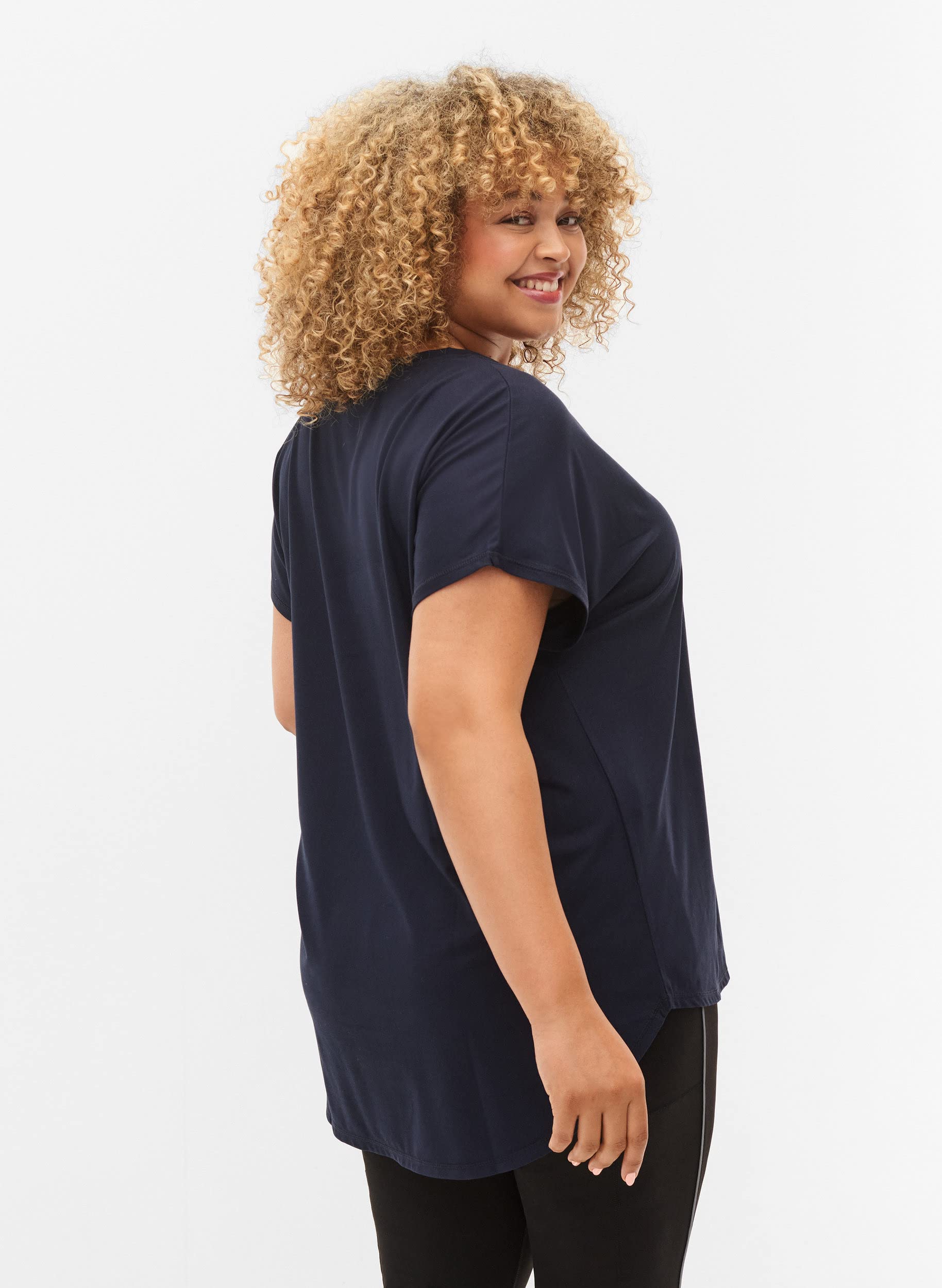 Active by Zizzi T-Shirt V-Ausschnitt 2er-Pack Sport