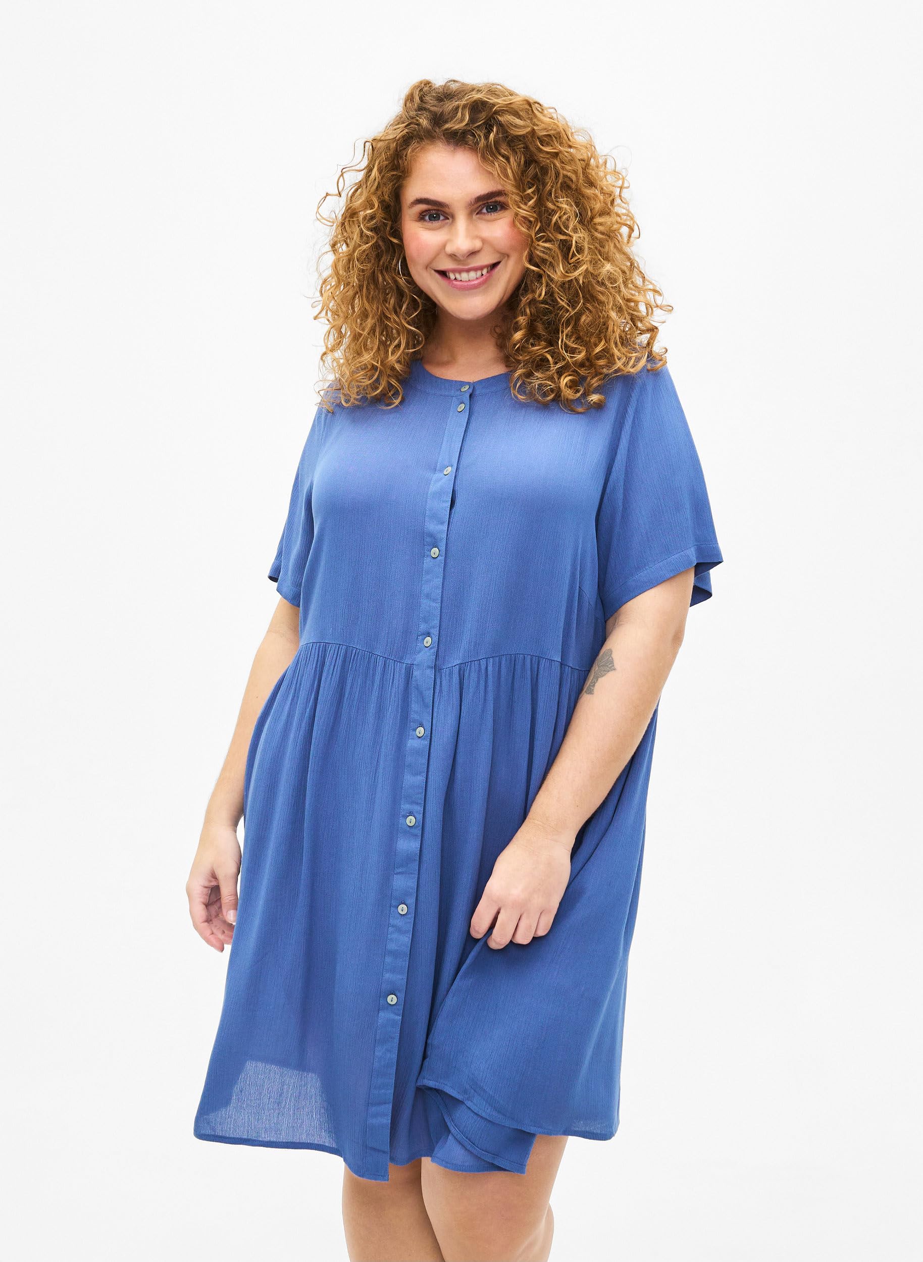 Zizzi A-Linie Kleid Damen Ecovero Viskose Gr.42-60