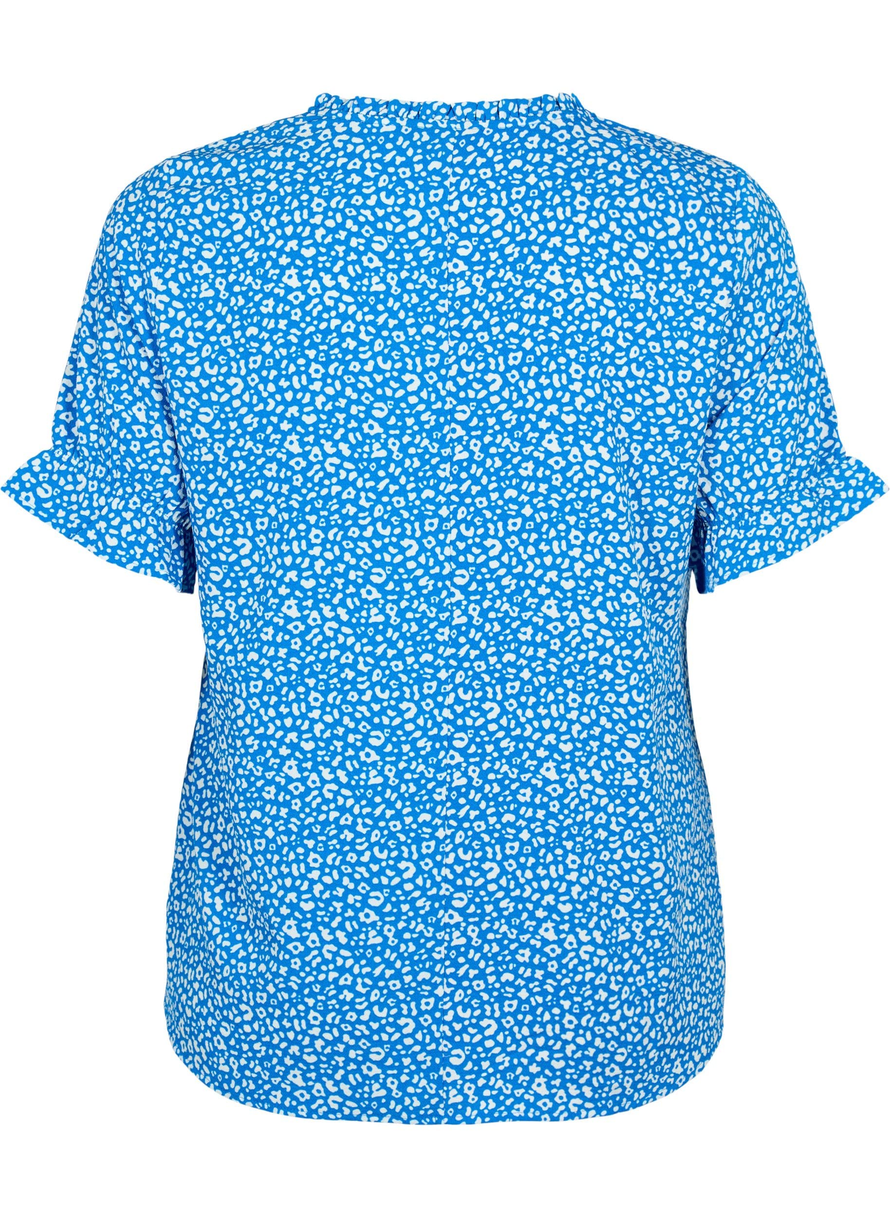 Zizzi Bluse Damen Kurzarm V-Ausschnitt Print Polyester