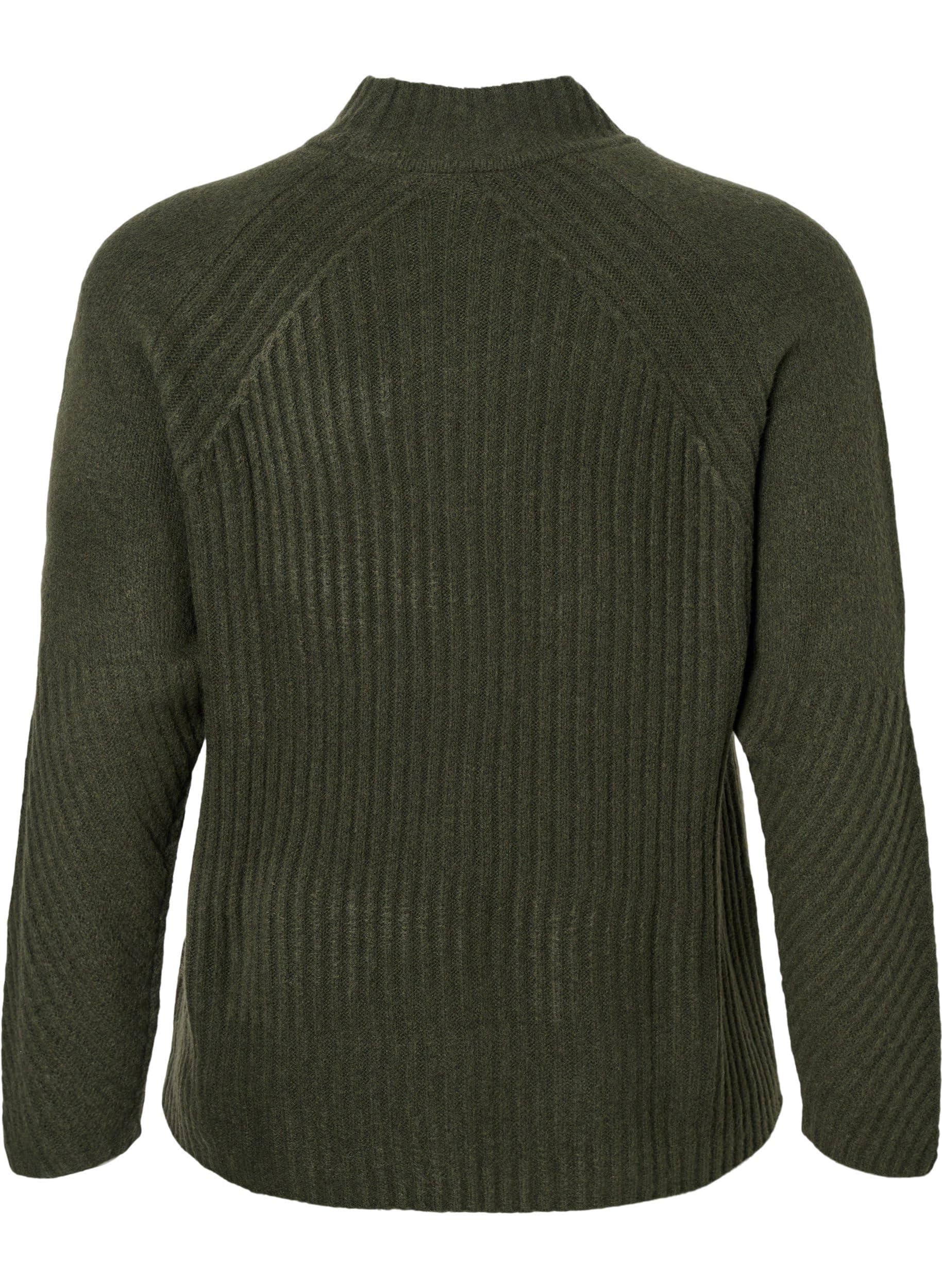 Zizzi Cardigans Strickbluse Wolle Stehkragen Große Größen