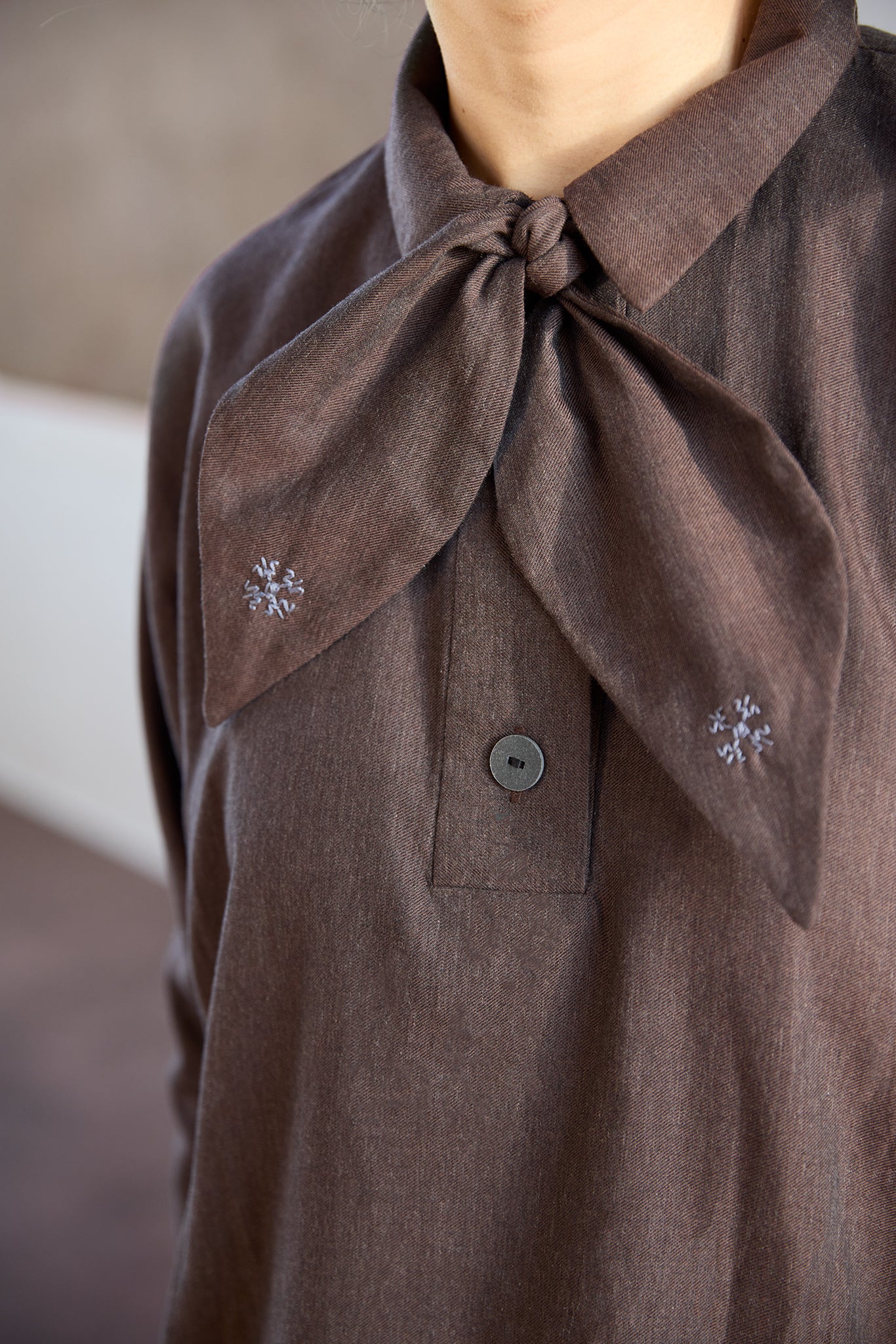 Christiane Strobel ROMY Hemdbluse Baumwolle Kaschmir Mocha Brown