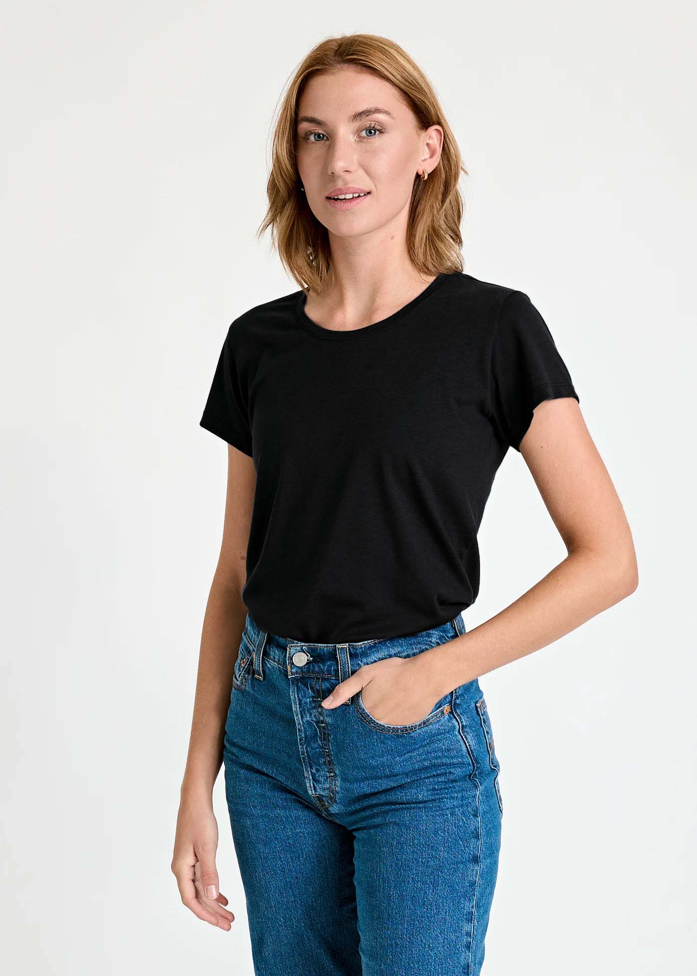 Wijld Sarah Black T-Shirt Damen Schwarz Holz