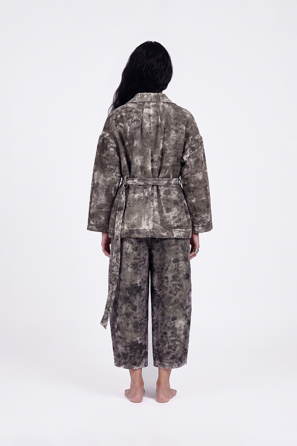 Sanctamuerte Capispalla Boxy Jacke Jacquard Gürtel