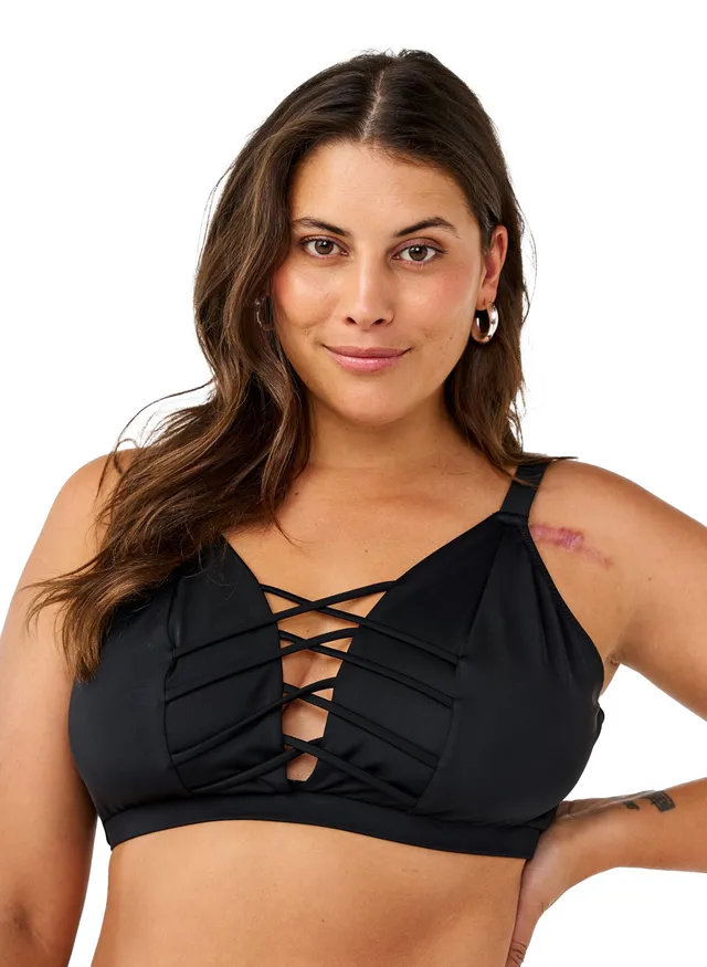 Swim by Zizzi Bikini-Top Bänderdetail Gr.42 Ohne Bügel