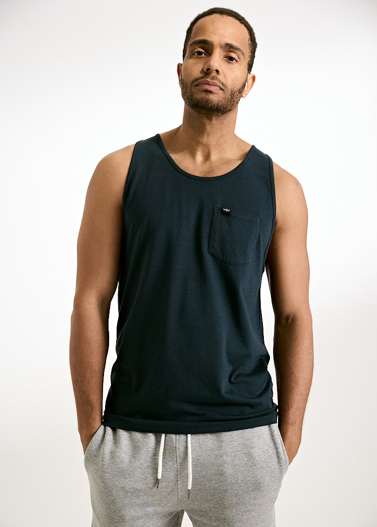 Wijld Michel Tank Top Carbon Herren Top Holz Brusttasche