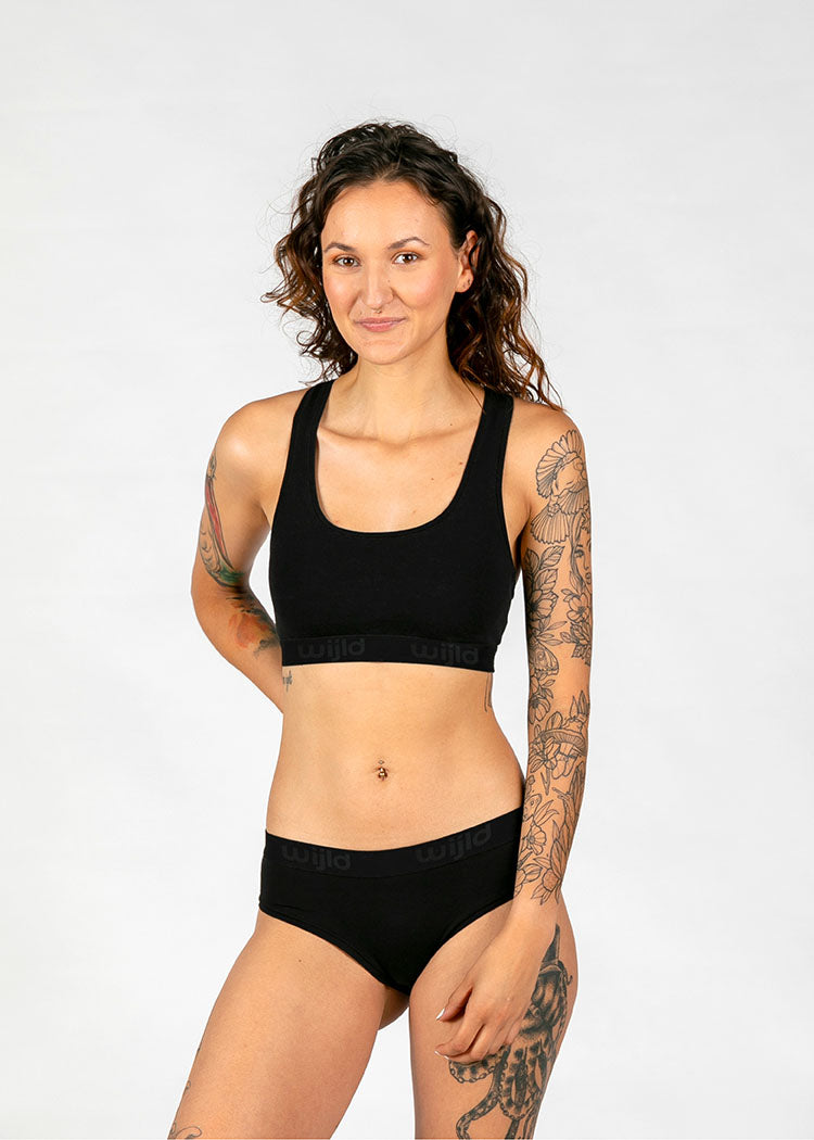 Wijld Marcy Black Damen Bustier Lyocell Bügellos
