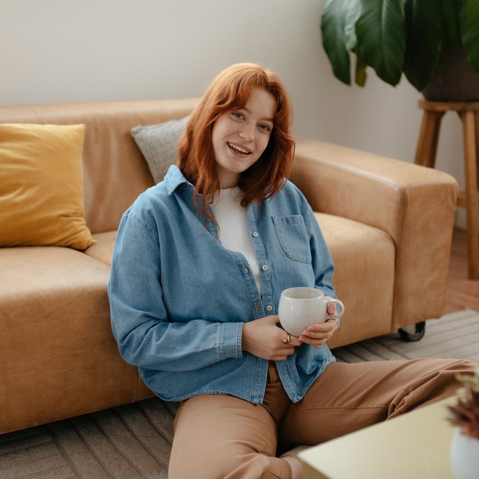 NORDLICHT Tove Jeans Bluse M Bio-Baumwolle