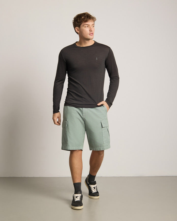 NIKIN TreeShirt Longsleeve Wool Slim Anthrazit Mel
