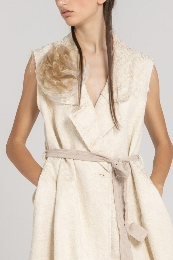 Sanctamuerte Capispalla Gilet Weste Baumwolljacquard Asymmetrisch
