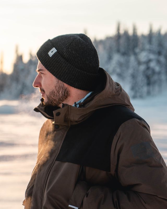 NIKIN Treeanie Ribbed Beanie Baumwolle Black Mel