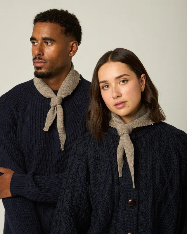 Peregrine Merino Krawatte Strickkrawatte Creme