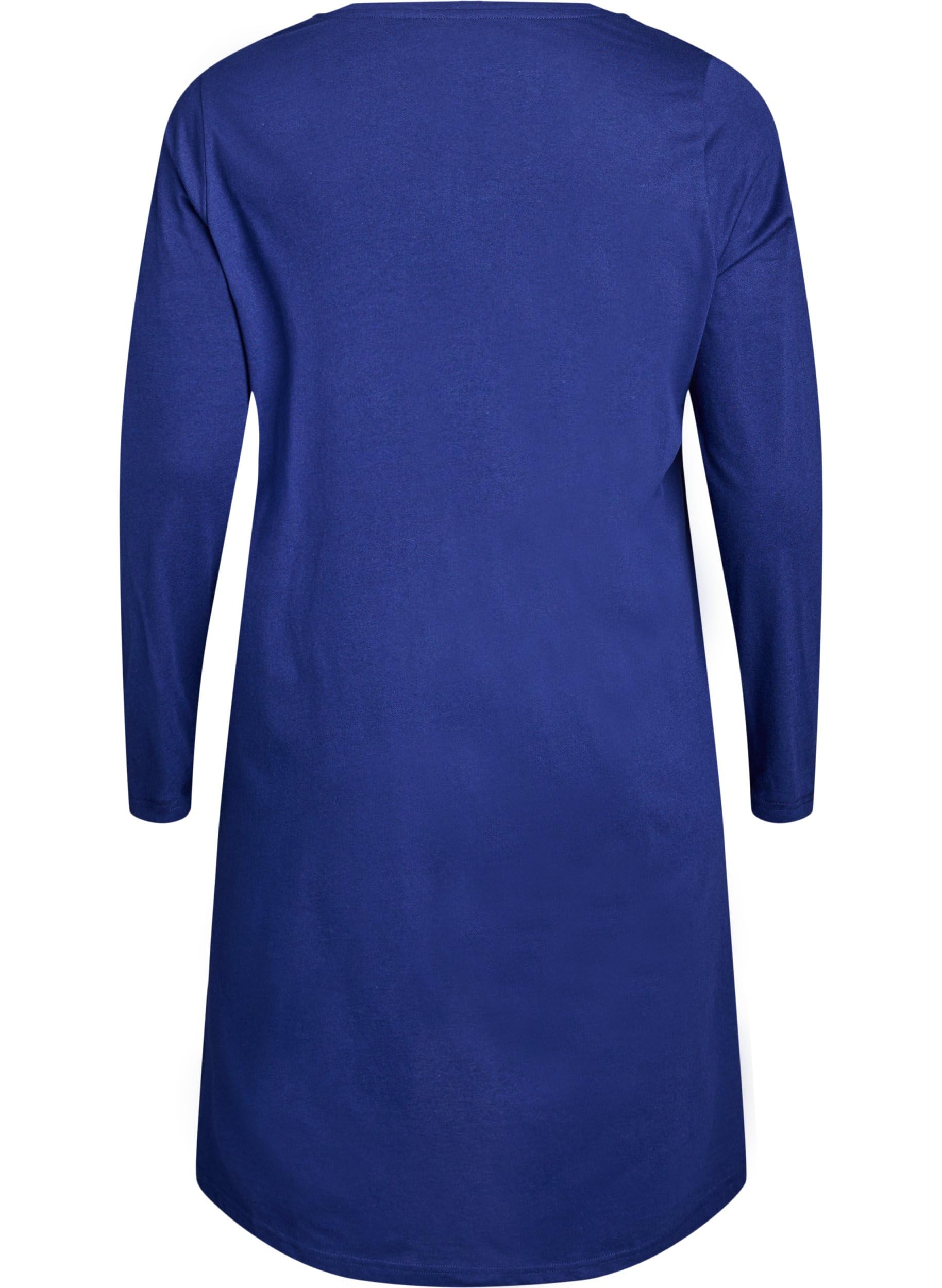 Zizzi Nachthemd Damen Bio-Baumwolle Langarm Gr. 42-60