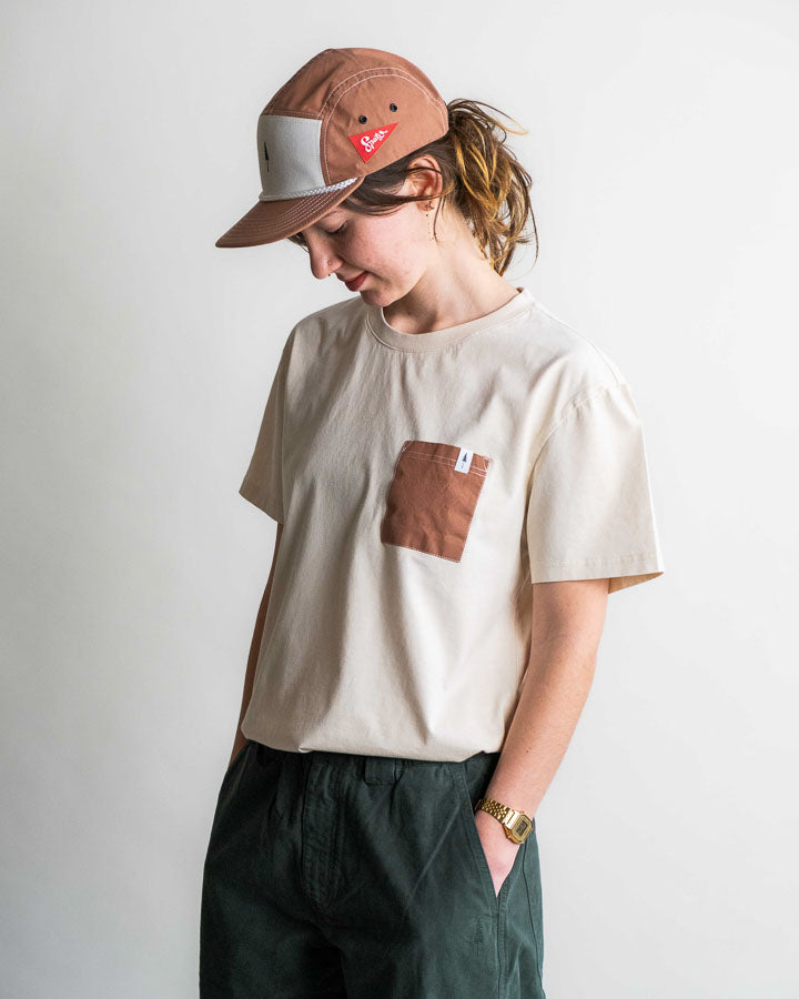 NIKIN TreeShirt Pocket Spatz T-Shirt Chalk Bio-Baumwolle