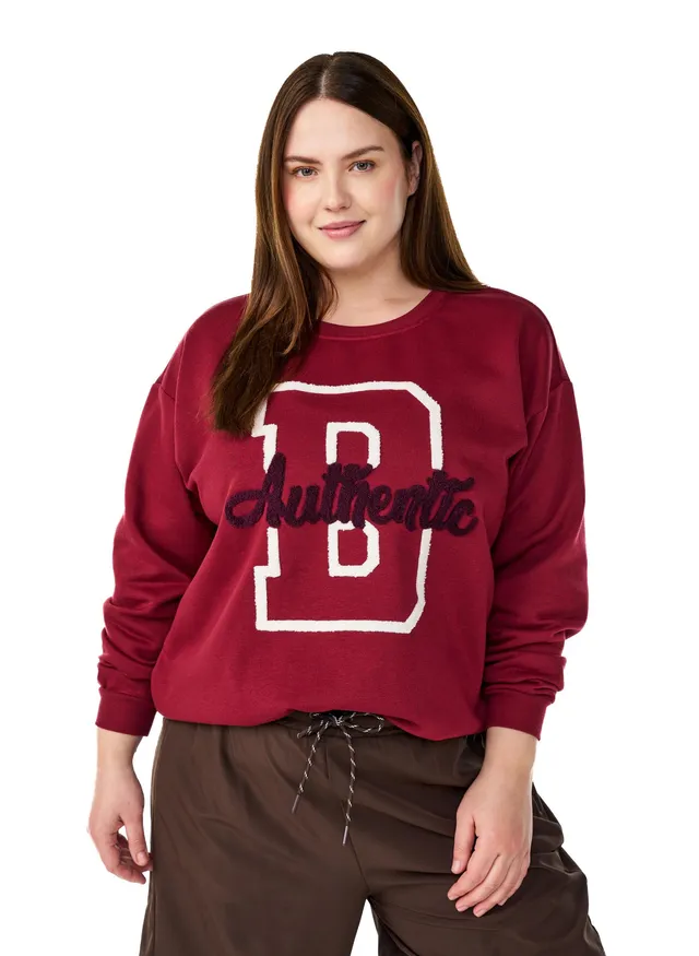 Zizzi Activewear Sweatshirt Text Rundhals Directoire Blue 50-52