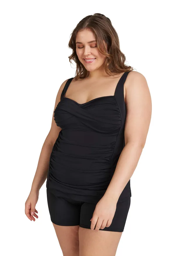 Zizzi Swim Tankini Bademode Top Schwarz 46-48