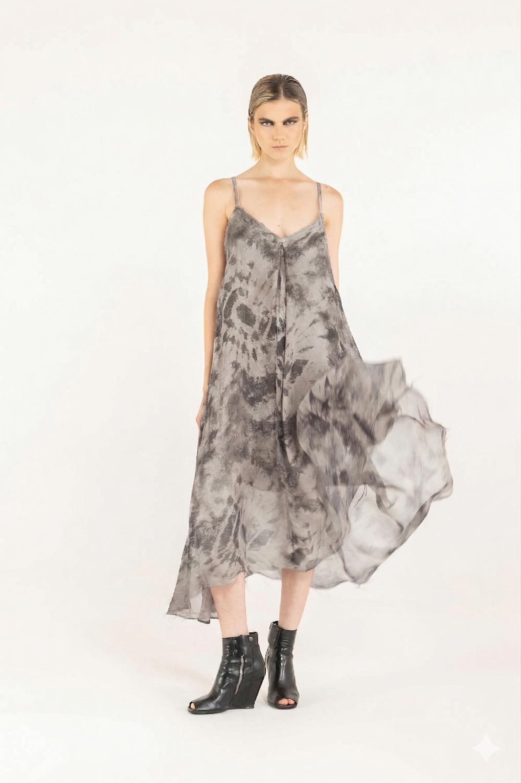 Sanctamuerte Abiti Sottoveste Unterkleid Viskose Seide Batik