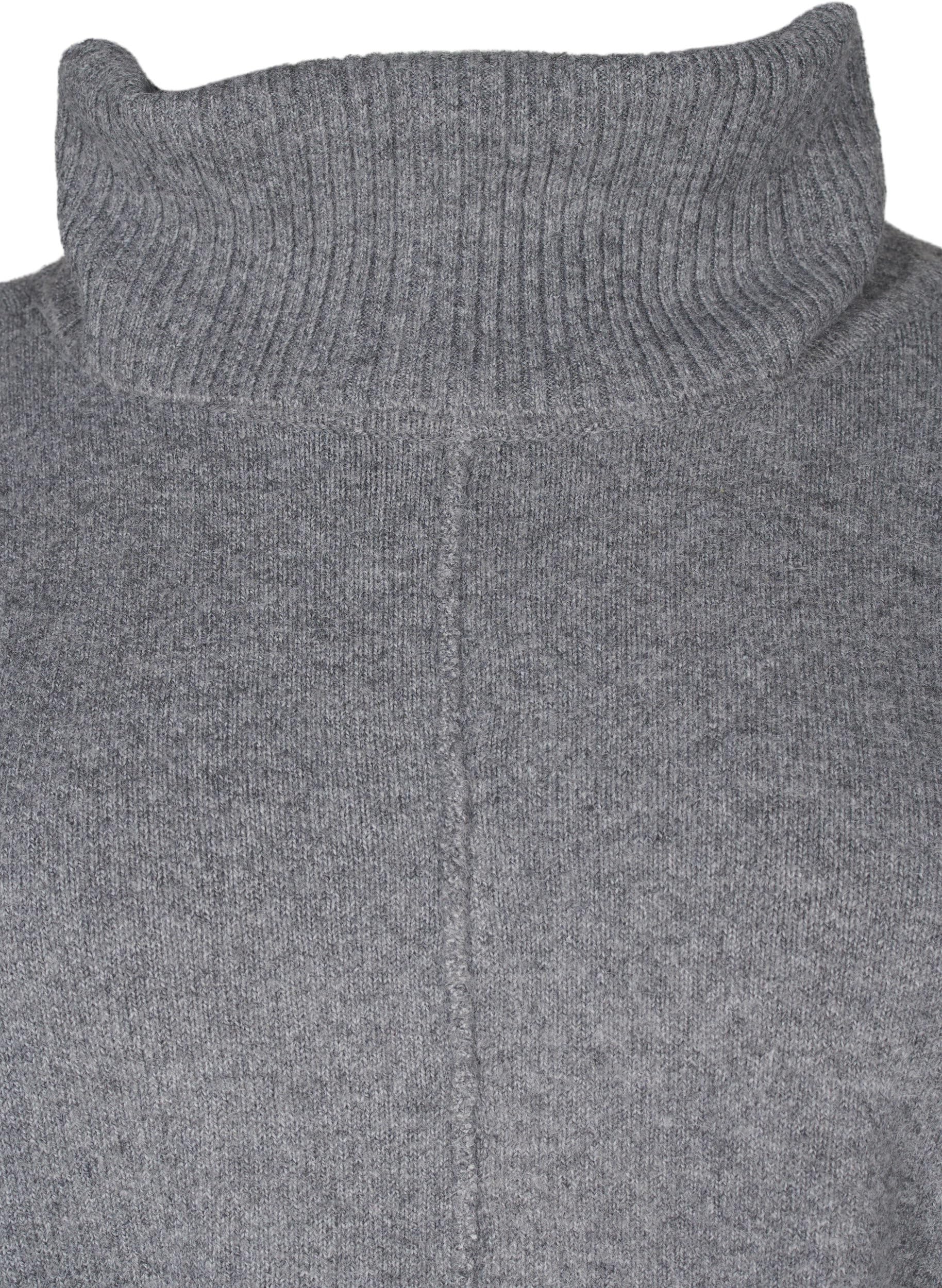 Zizzi Poncho Rollkragen Strickponcho Große Größen