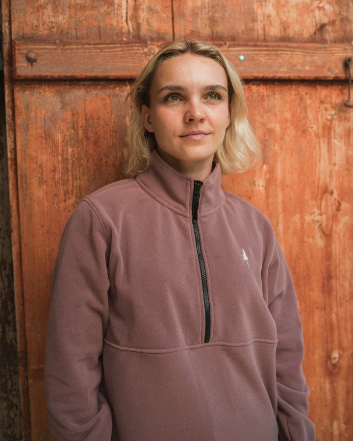 NIKIN TreeFleece Quarter Zip Damen Pullover Astrodust Fleece