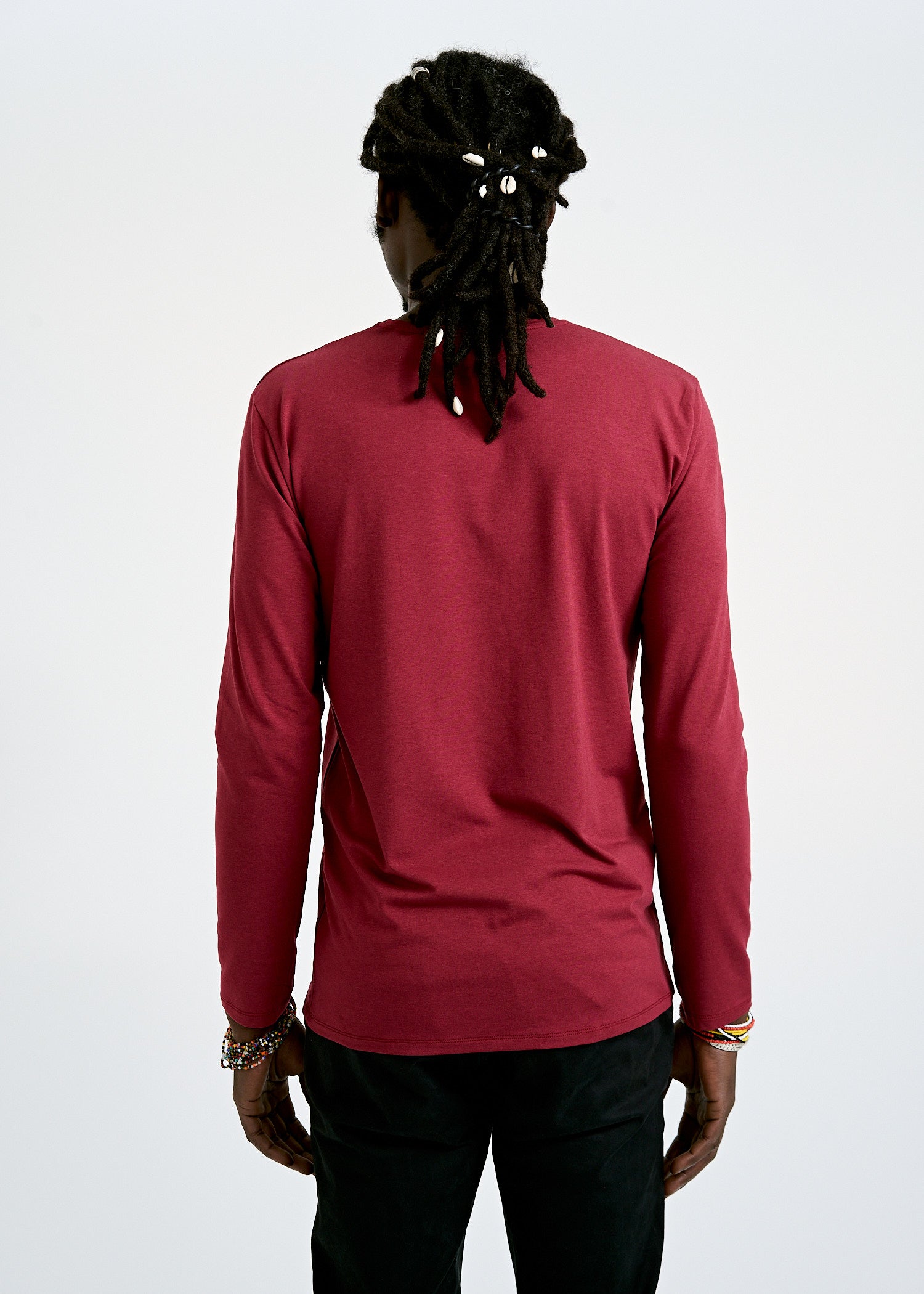 Wijld David Langarmshirt Tibetan Red Herren Lyocell