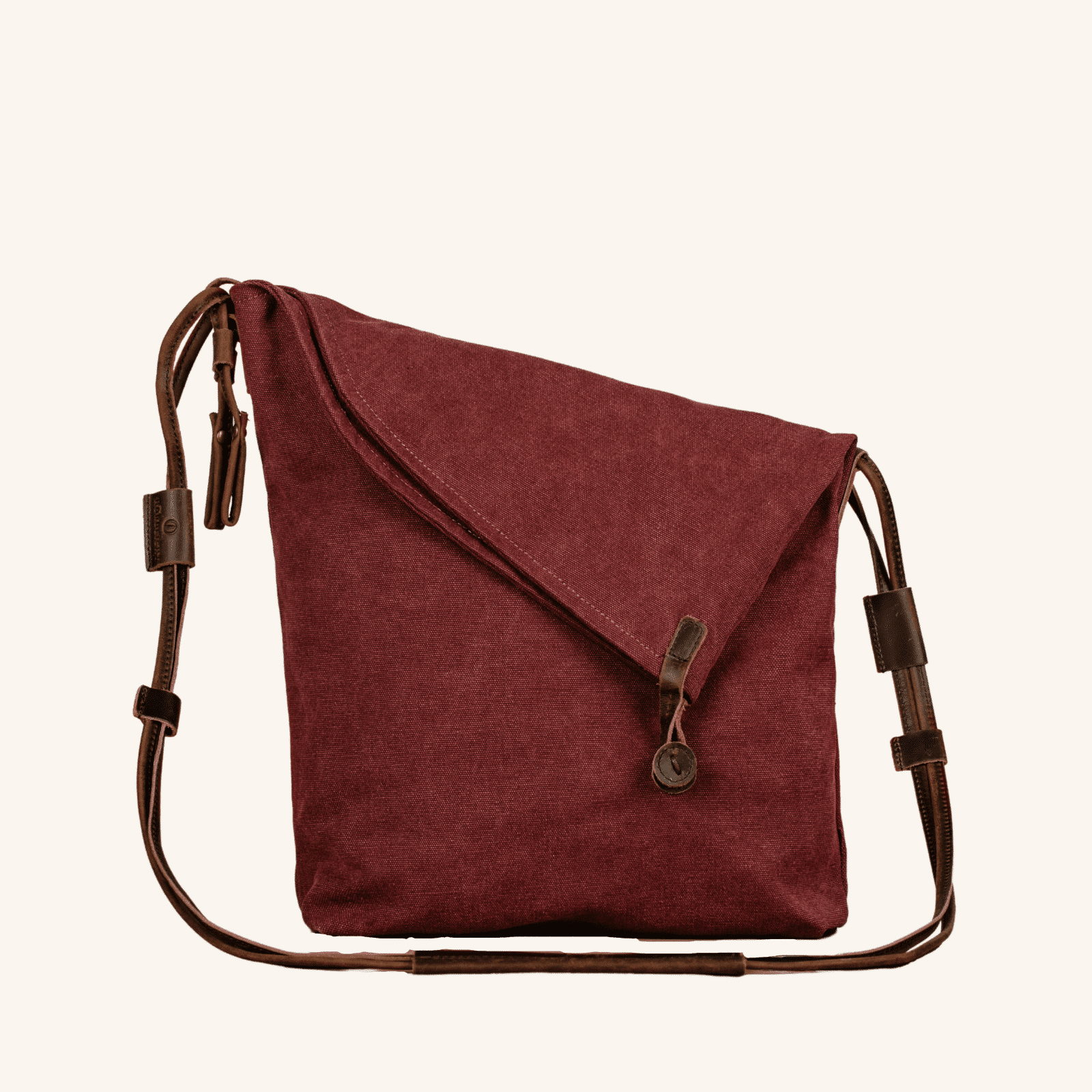 NORDLICHT Smilla Umhängetasche Bordeaux Leder Canvas
